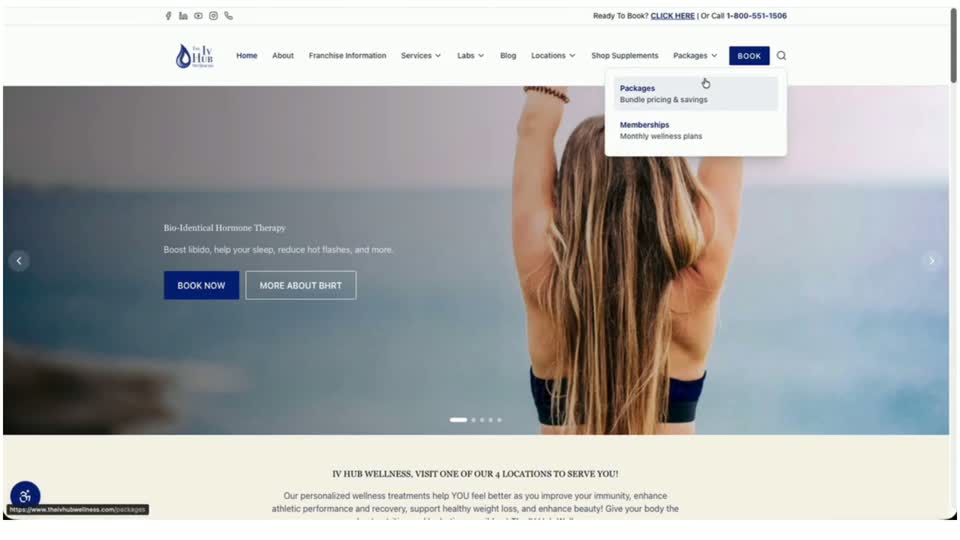 The IV Hub Wellness website preview