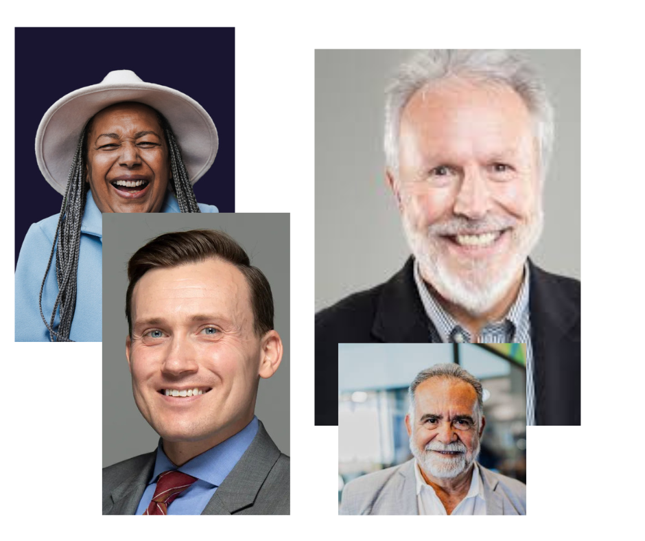 Baby Boomer signature poses showing warm smiles, squared shoulders, and approachable presentation stances