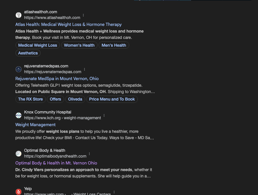 Weight Loss Mt Vernon OH ranking screenshot