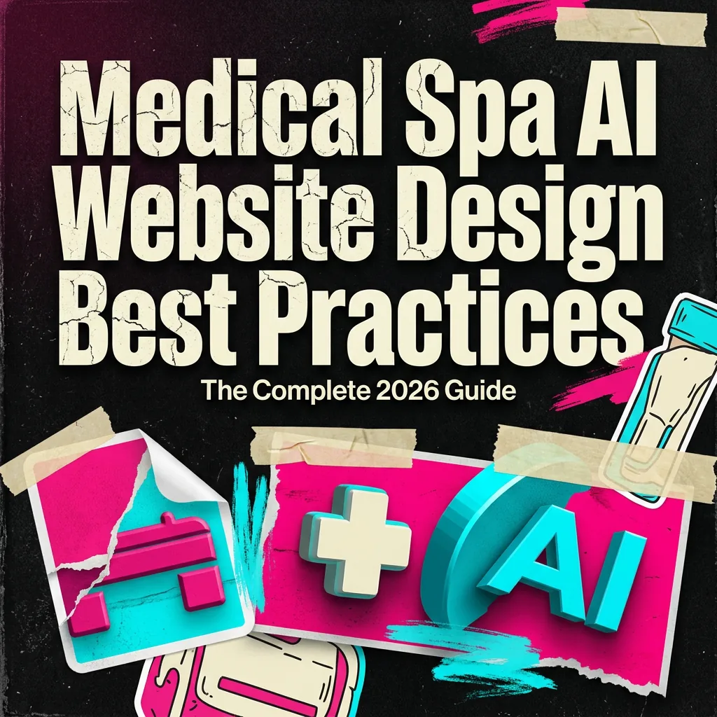 Medical Spa AI Website Design Best Practices: The Complete 2026 Guide — vivid editorial cover from The Real Social Company.