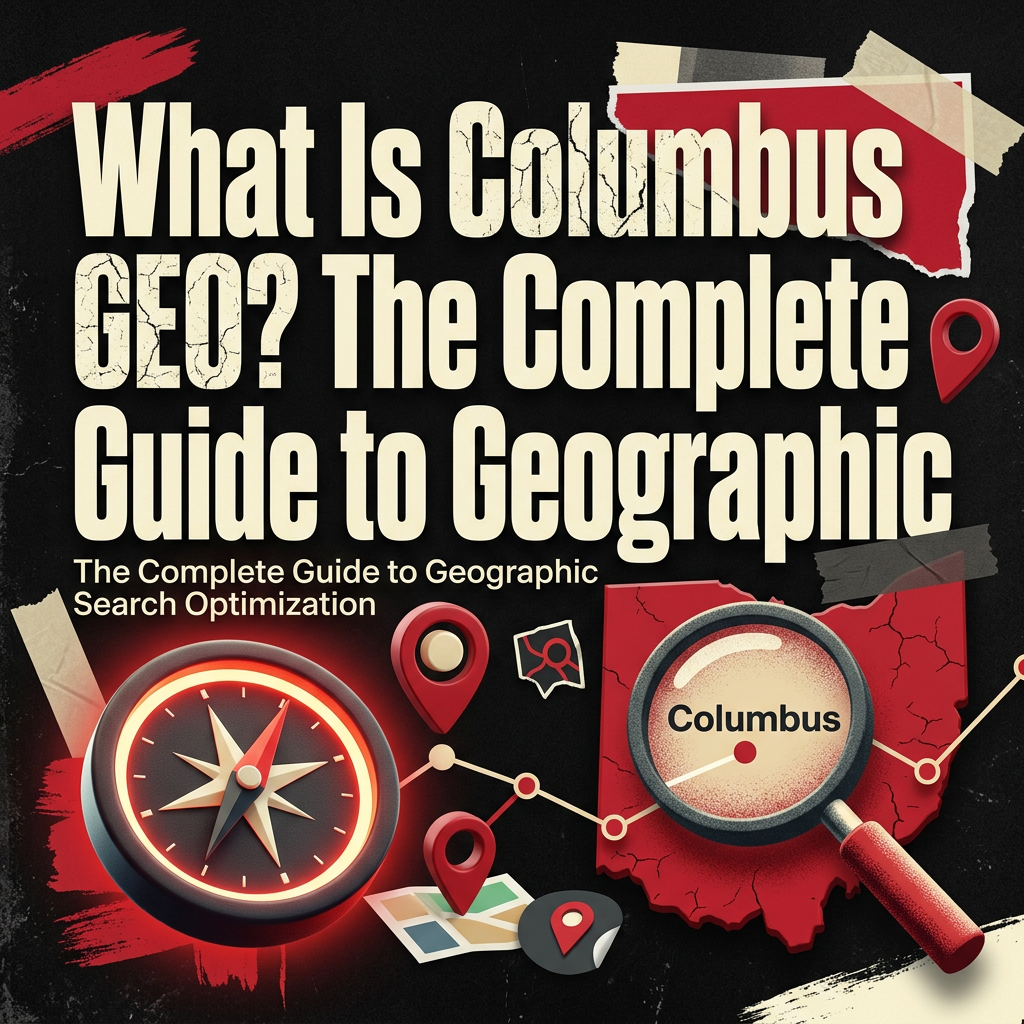 What Is Columbus GEO? The Complete Guide to Geographic Search Optimization — vivid editorial cover from The Real Social Company.