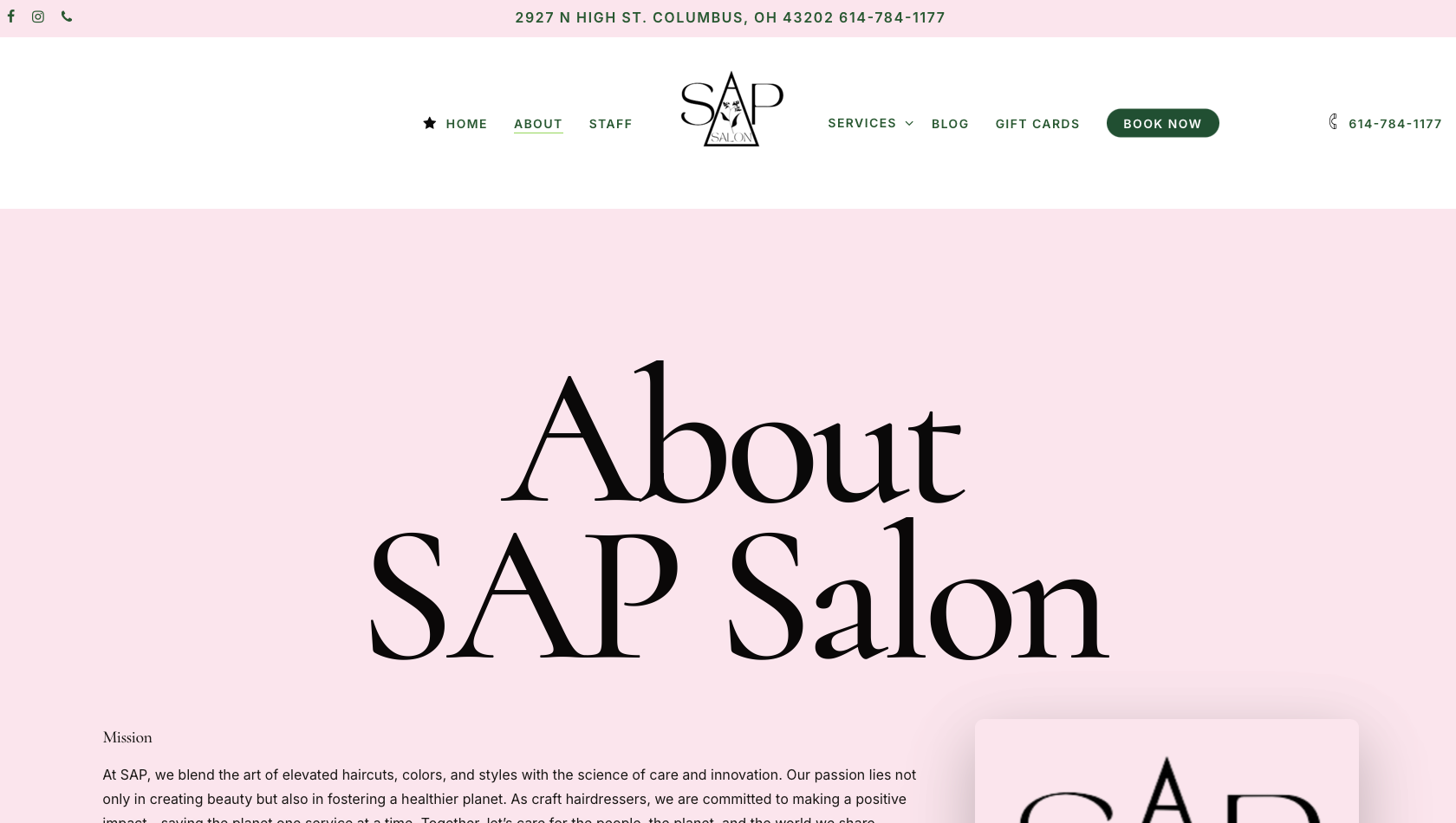 SAP Salon Columbus Ohio Hair Salon