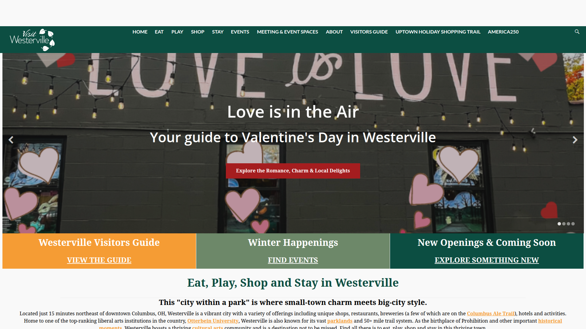 Visit Westerville Ohio Community Website Design